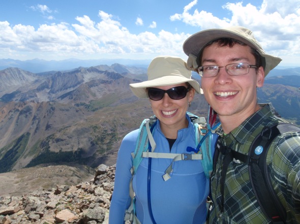 Erin and Dondi at the top of Castle Peak- peak by noon, ate lunch, then got ready for our next adventure (beyond getting back to the truck). . .