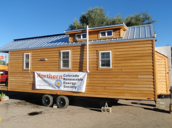 Our house was on display at the NCRES (Northern Colorado Renewable Energy Society) event en route to our new location in Fort Collins, CO- who would've thought 150+ people would be able to walk through/fit in our little house in a couple hours!? 